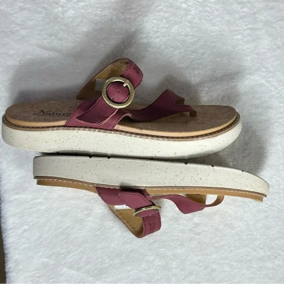 Natural Reflections Burgundy Leather Adjustable Strap Women’s Sandals Size 11 - Picture 5 of 7